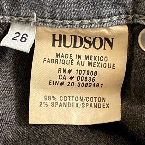 Hudson Krista Super Skinny Denim Jeans Ana Gray Size 26 - Picture 9 of 11